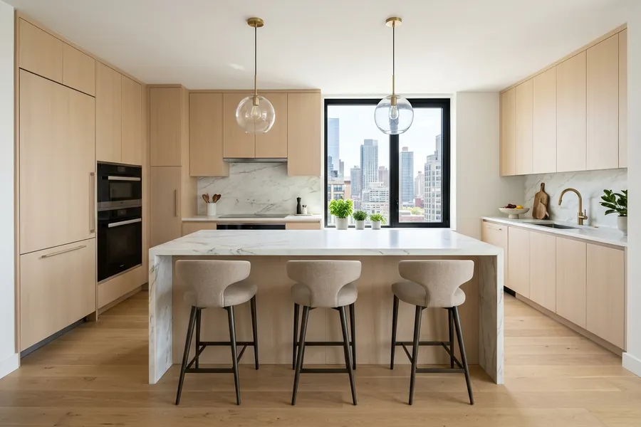 Кухня-остров в 3-комнатной квартире 95 м², ЖК «Меркурий»